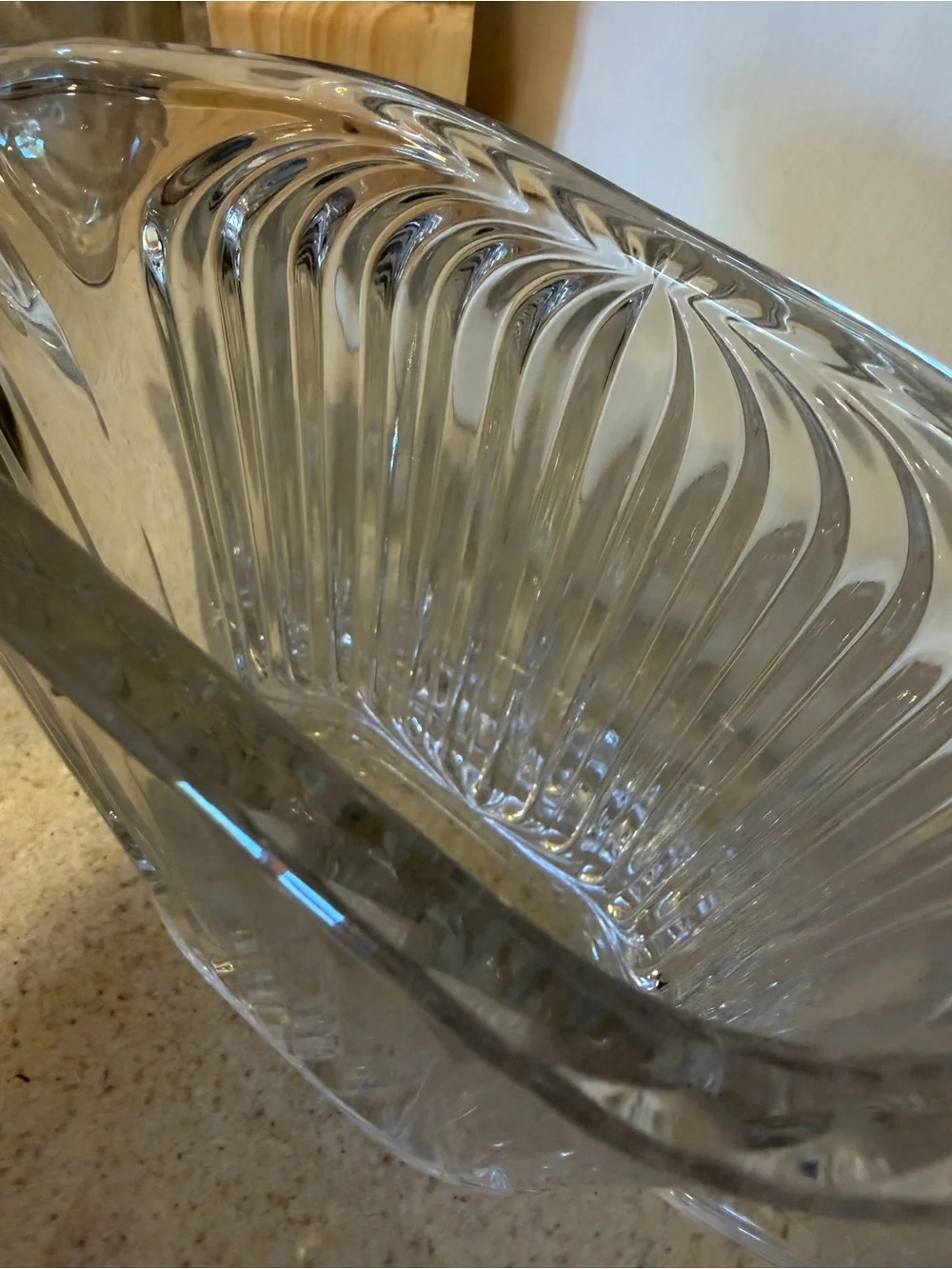 Villeroy & Boch Ribbed Crystal Quadra Art Deco Pitcher 32oz Rare